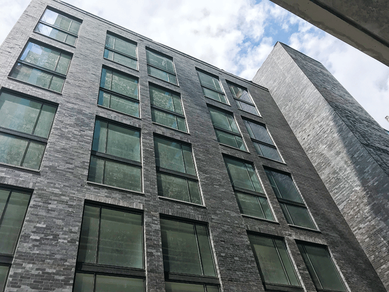 Fenestration alignment in the exterior wall section