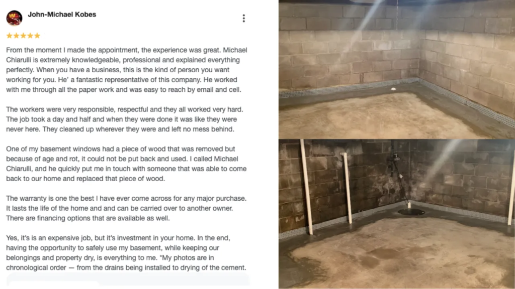 Bear Delaware Basement Waterproofing Review